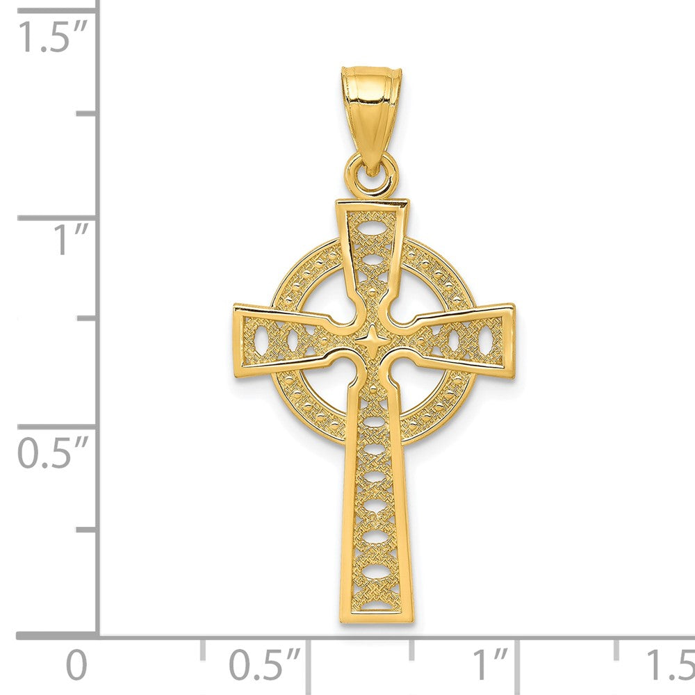 10k Yellow Gold 17 mm Iona Cross Pendant