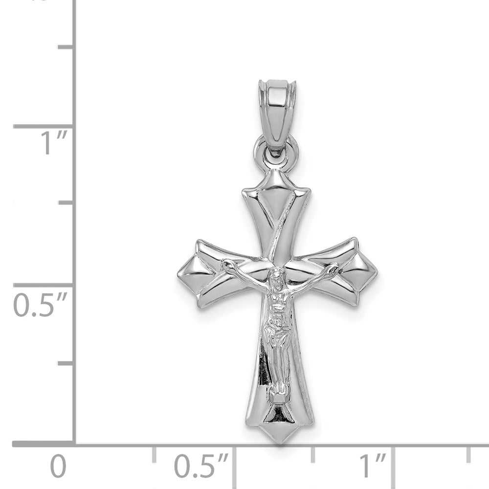 10k White Gold 15.92 mm Reversible Jesus Crucifix /Cross Pendant