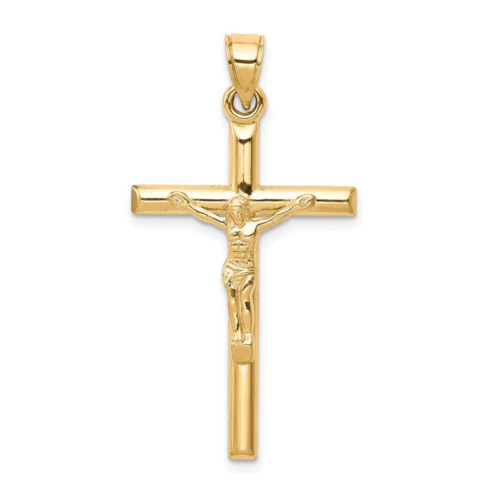 10k Yellow Gold 19 mm Hollow Jesus Crucifix Pendant (0.84 grams)