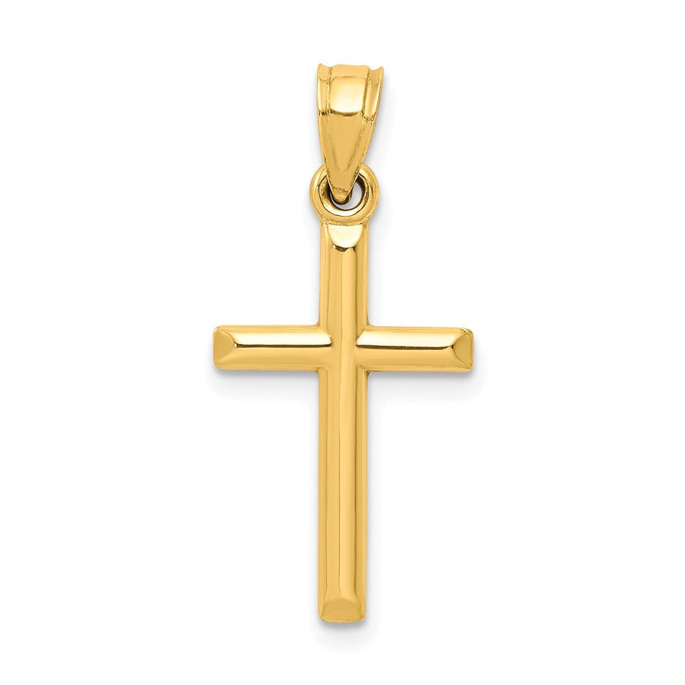 10k Yellow Gold 11.77 mm Polished Hollow Cross Pendant (0.36 grams)