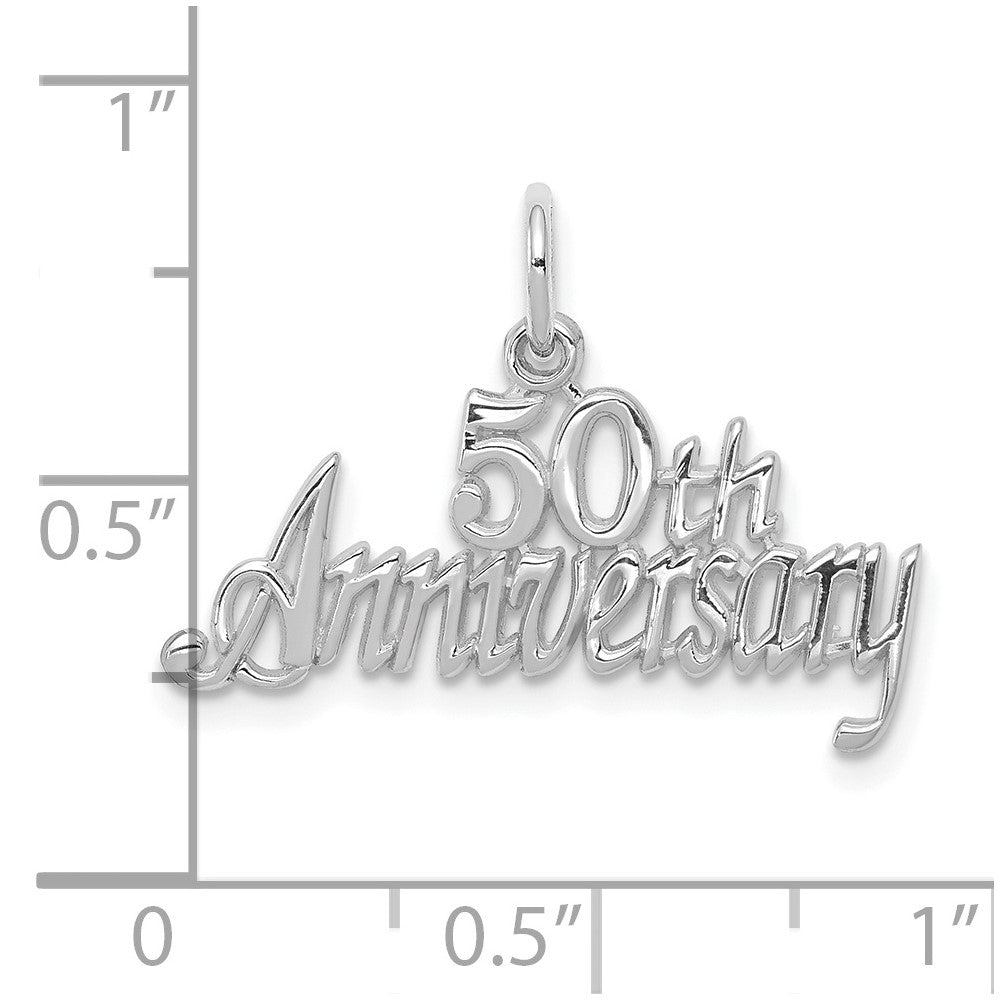 10k White Gold 26 mm 50th Anniversary Charm (0.69 grams)