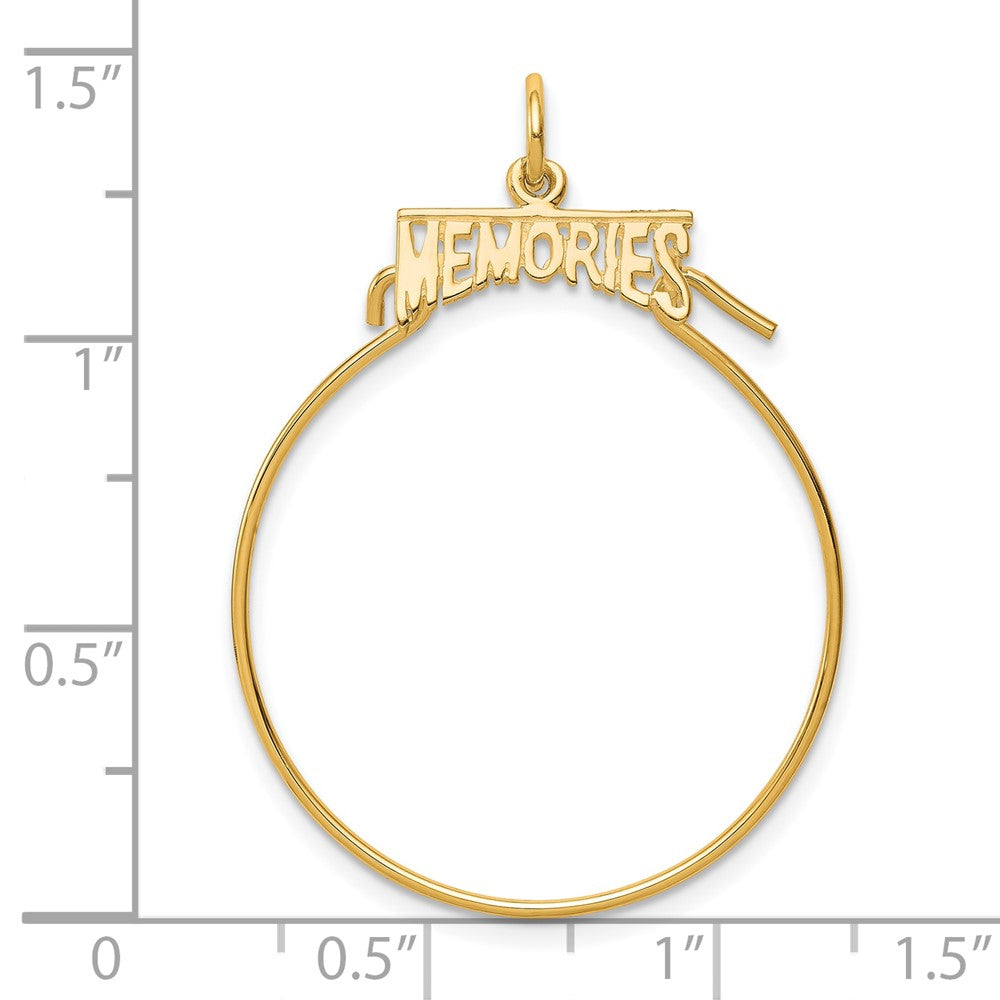 10k Yellow Gold 21 mm MEMORIES Charm Holder (1.02 grams)