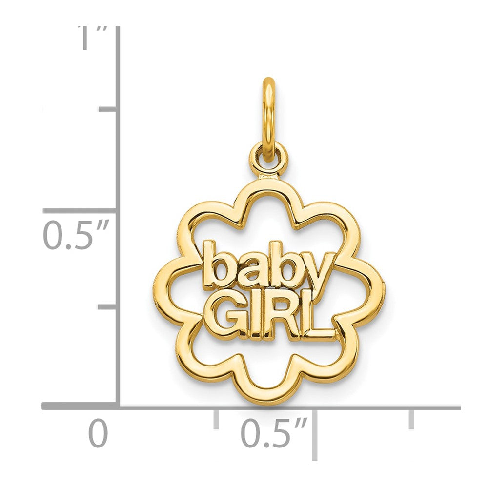 10k Yellow Gold 16 mm BABY GIRL Charm (0.89 grams)