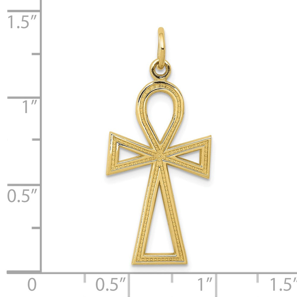 10k Yellow Gold 14 mm Ankh Cross Charm (1.14 grams)