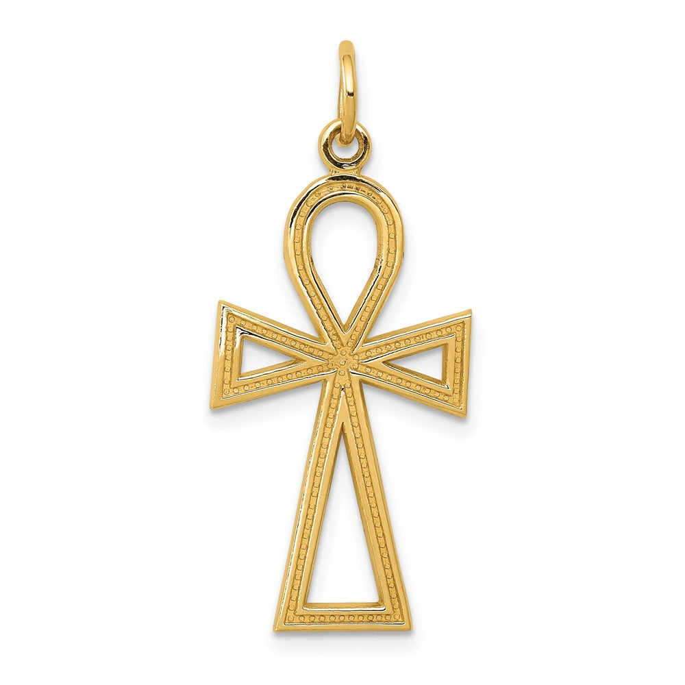 10k Yellow Gold 14 mm Ankh Cross Charm (1.14 grams)