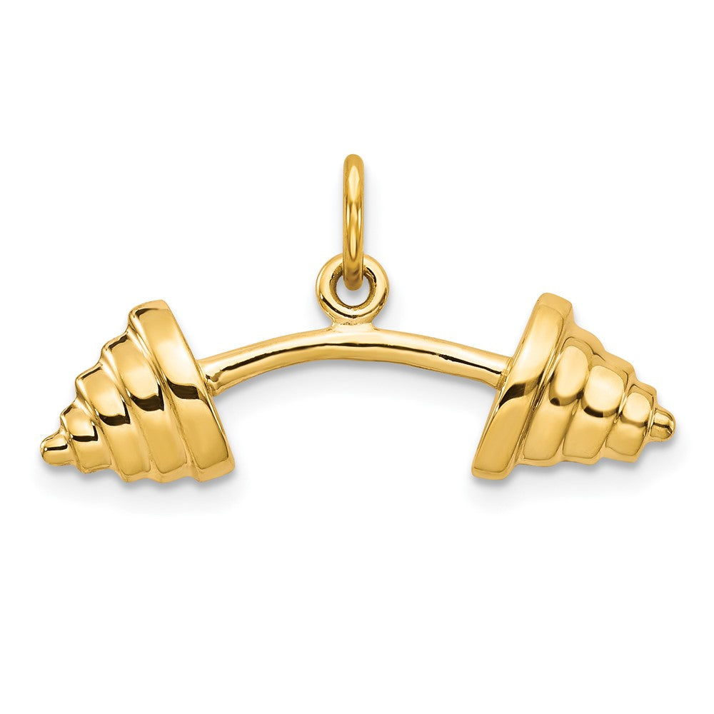 10k Yellow Gold 26 mm Solid Barbell Charm