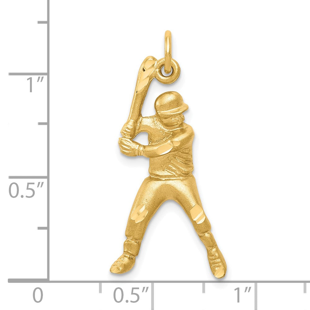 10k Yellow Gold 16 mm Baseball Charm (2.03 grams)