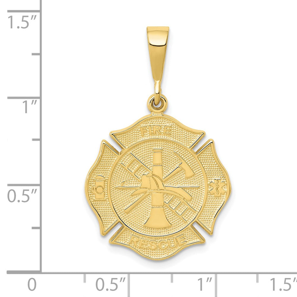 10k Yellow Gold 19.5 mm Fire Rescue Pendant (2.27 grams)