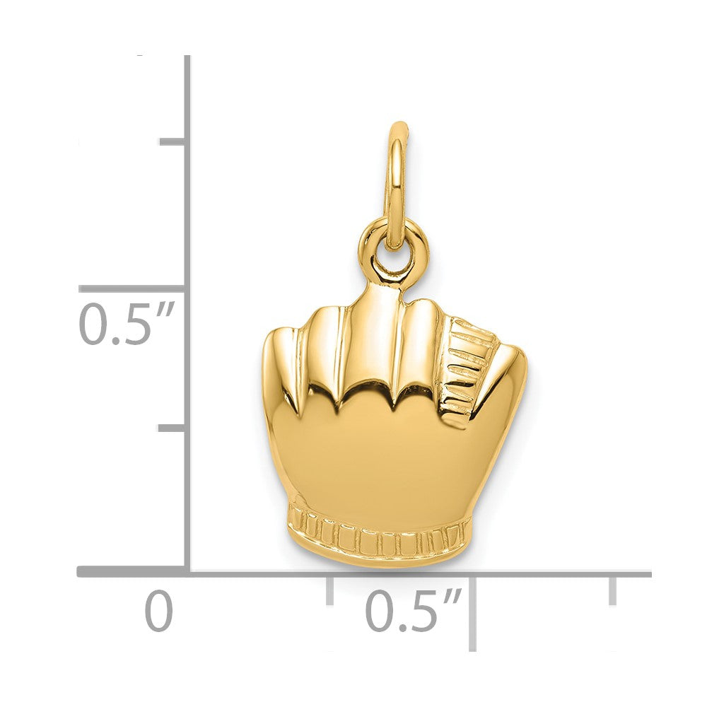 10k Yellow Gold 11 mm Baseball Charm (1.49 grams)