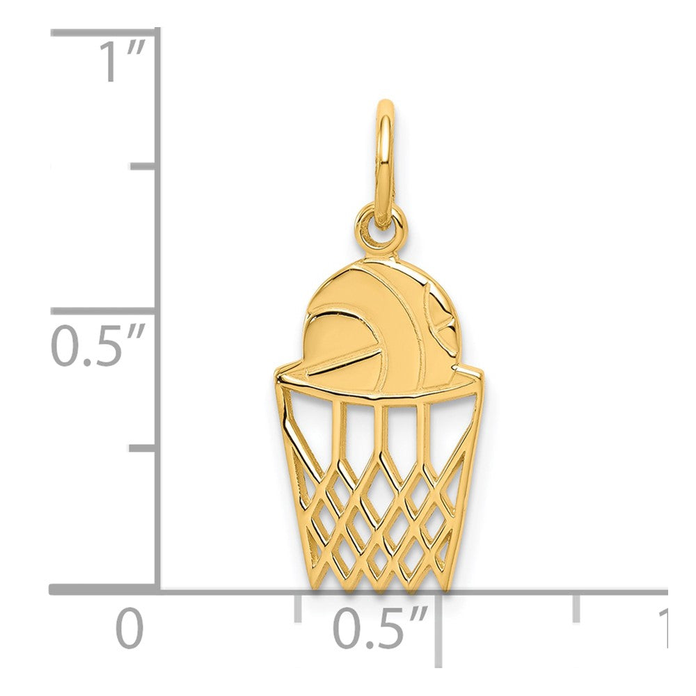 10k Yellow Gold 10 mm Basketball Charm (0.74 grams)