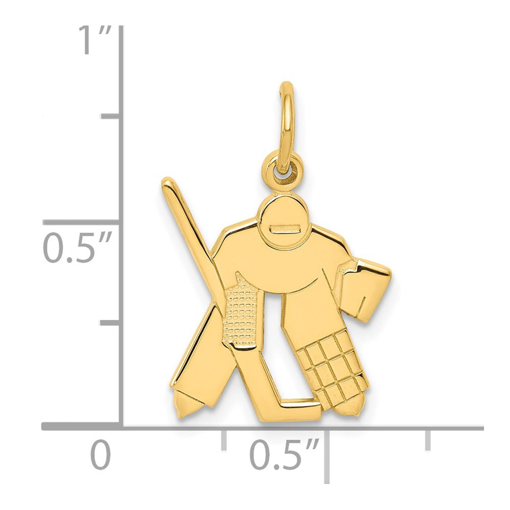 10k Yellow Gold 16 mm Hockey Charm (1.12 grams)