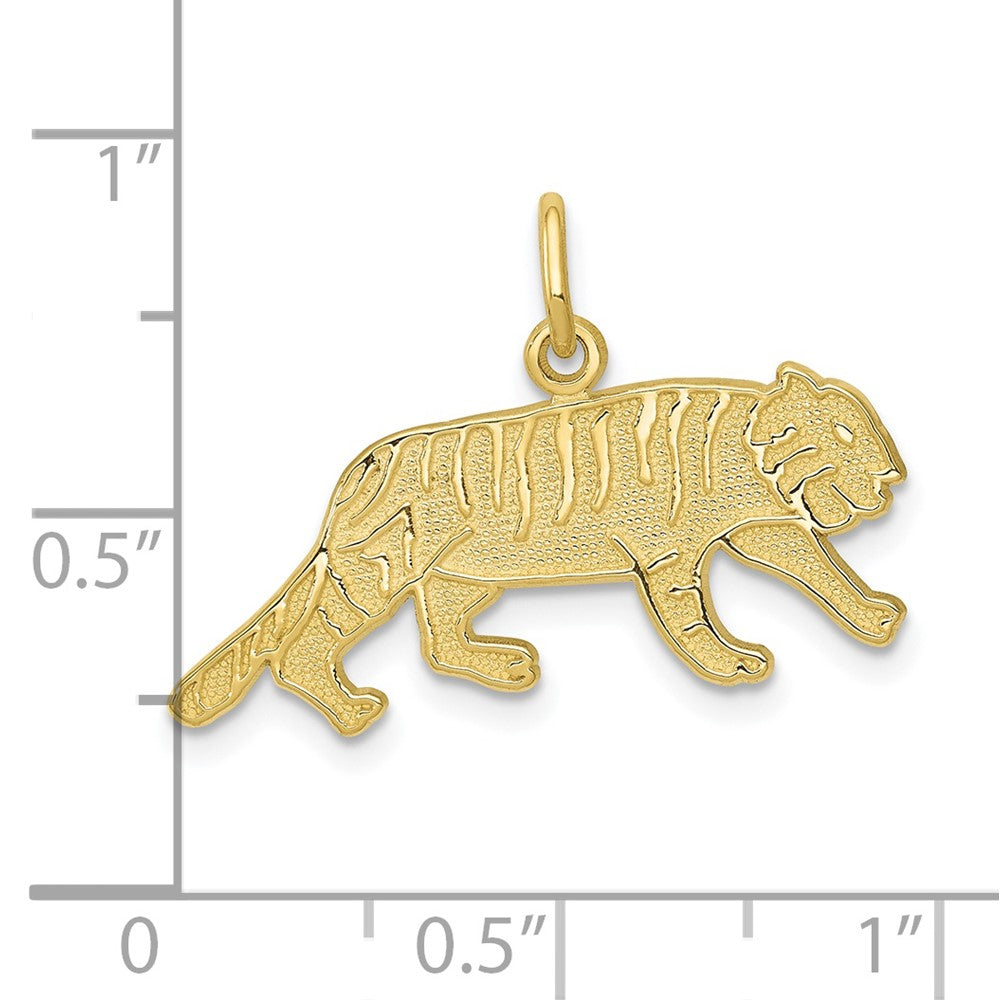 10k Yellow Gold 25 mm Tiger Charm (1.06 grams)