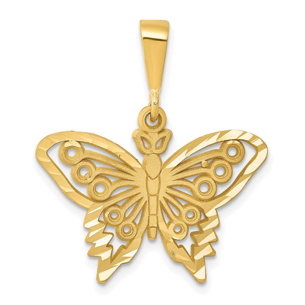 10k Yellow Gold 24 mm Butterfly Charm
