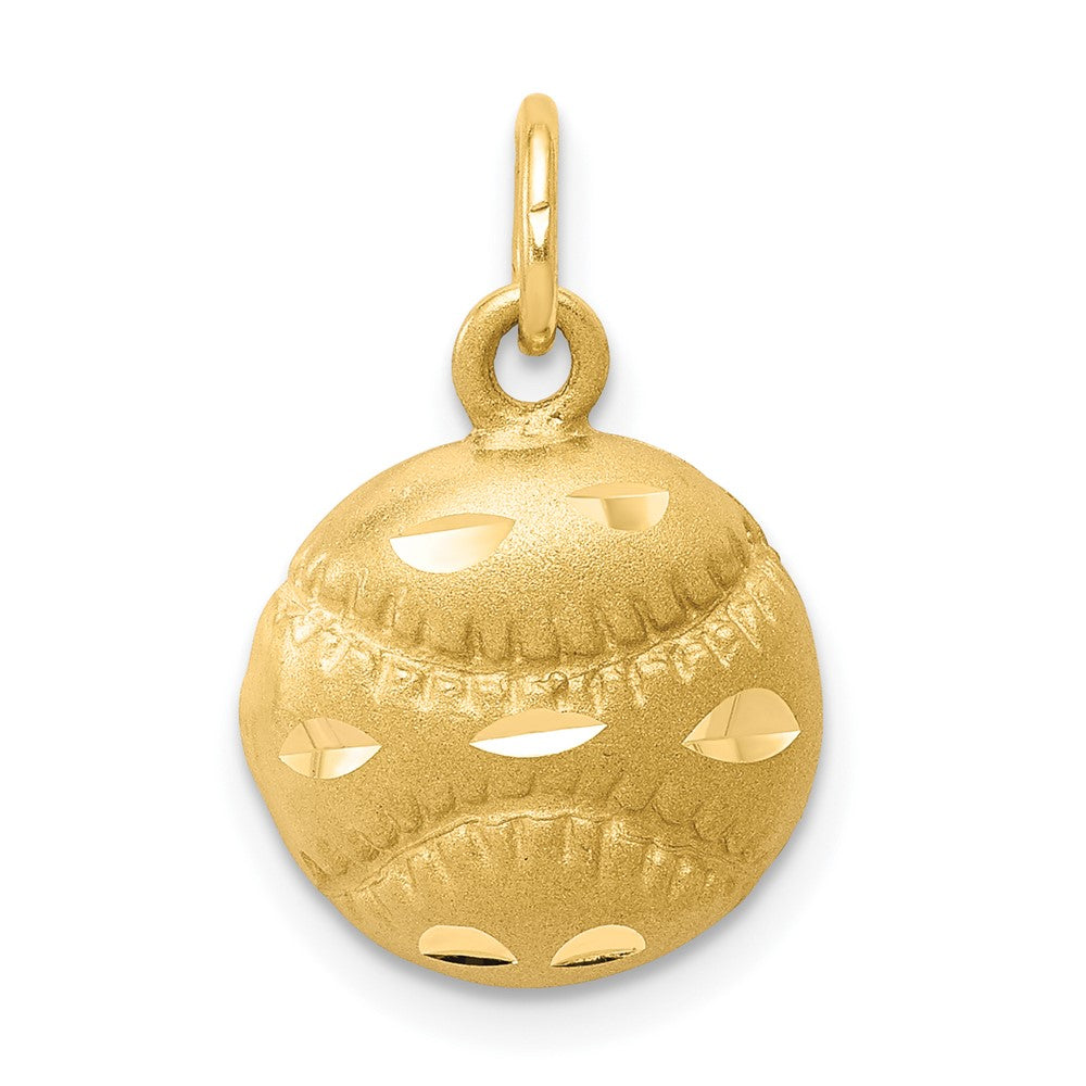 10k Yellow Gold 11 mm Baseball Charm (1.39 grams)