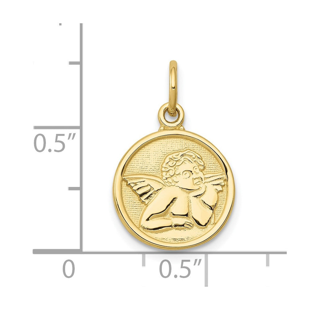 10k Yellow Gold 13 mm Polished Angel Charm (1.03 grams)