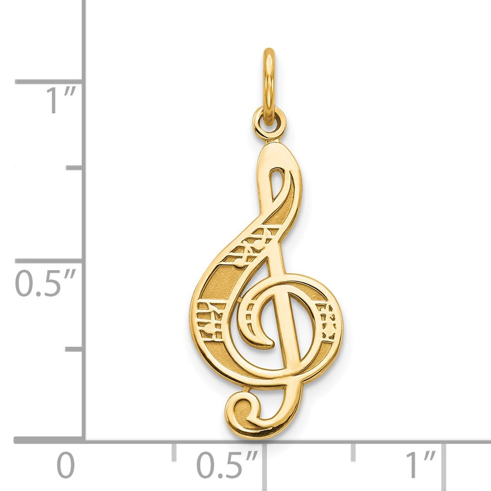 10k Yellow Gold 11 mm Treble Clef Charm (0.78 grams)