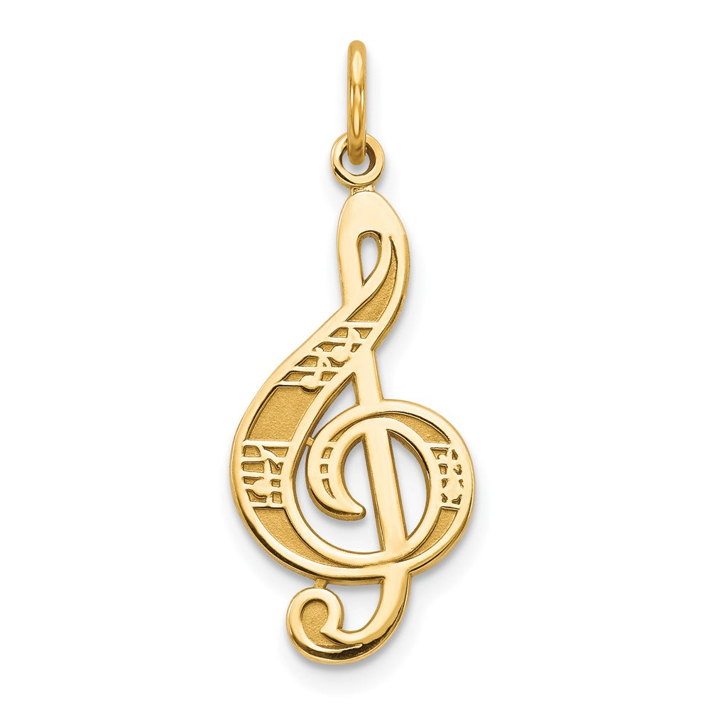 10k Yellow Gold 11 mm Treble Clef Charm (0.78 grams)