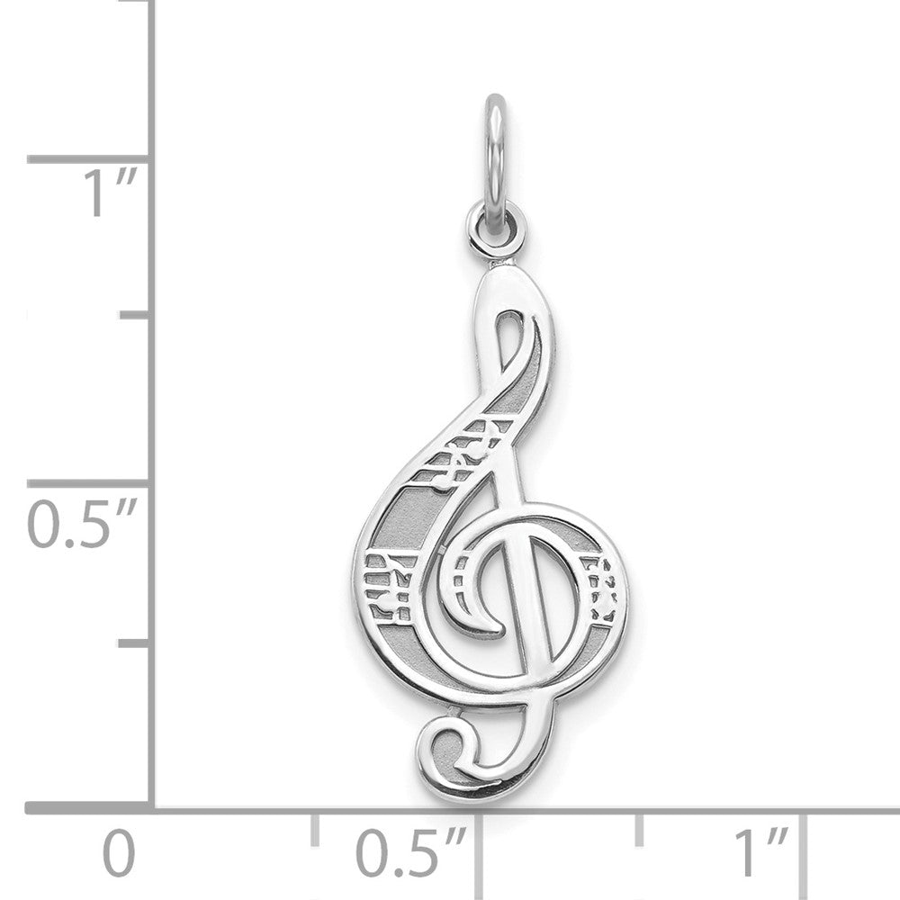 10k White Gold 11 mm Treble Clef Charm (0.72 grams)