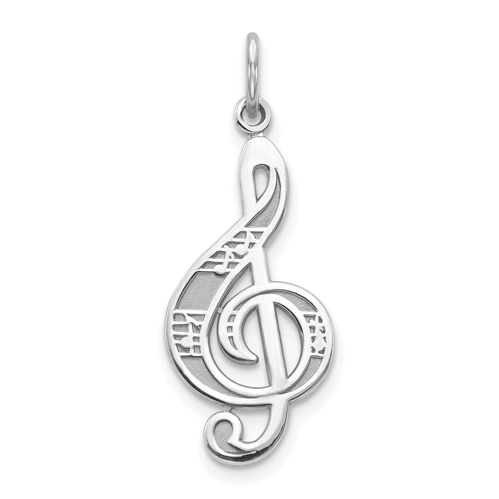 10k White Gold 11 mm Treble Clef Charm (0.72 grams)