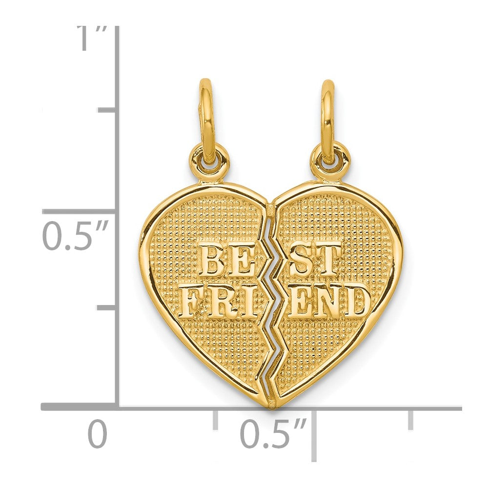 10k Yellow Gold 16 mm BEST FRIEND 2 Piece Break-A-Part Charm (1.39 grams)