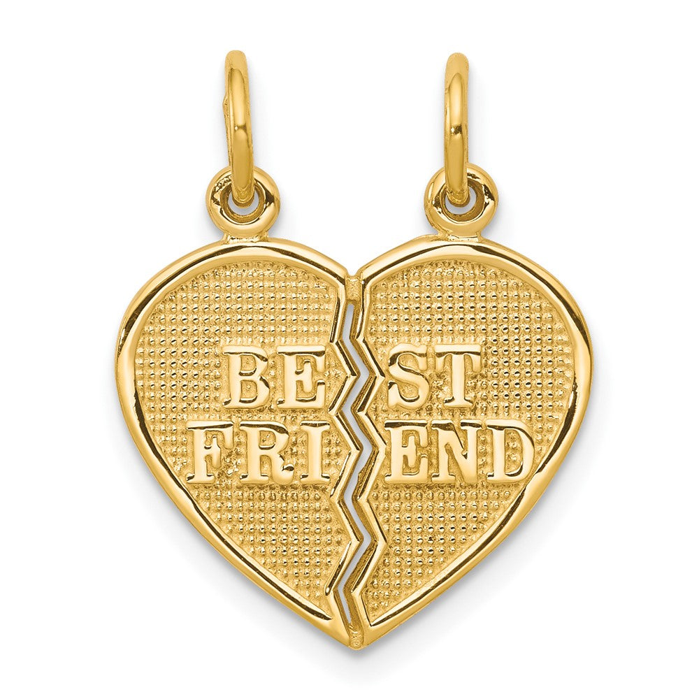 10k Yellow Gold 16 mm BEST FRIEND 2 Piece Break-A-Part Charm (1.39 grams)