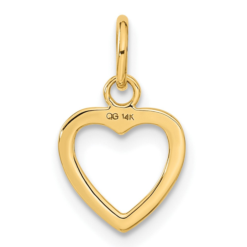 10k Yellow Gold 10 mm Polished Cut-out Heart Pendant (0.51 grams)