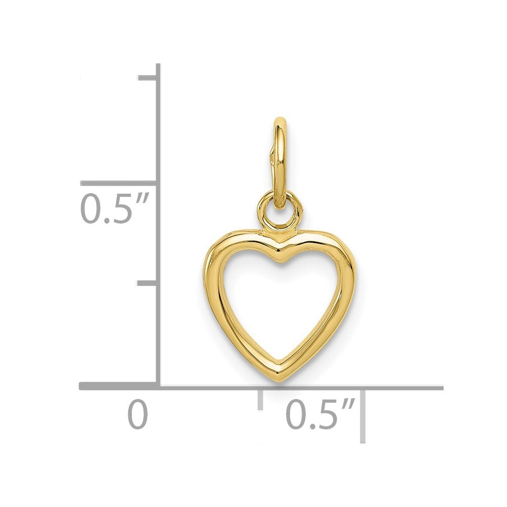 10k Yellow Gold 10 mm Polished Cut-out Heart Pendant (0.51 grams)