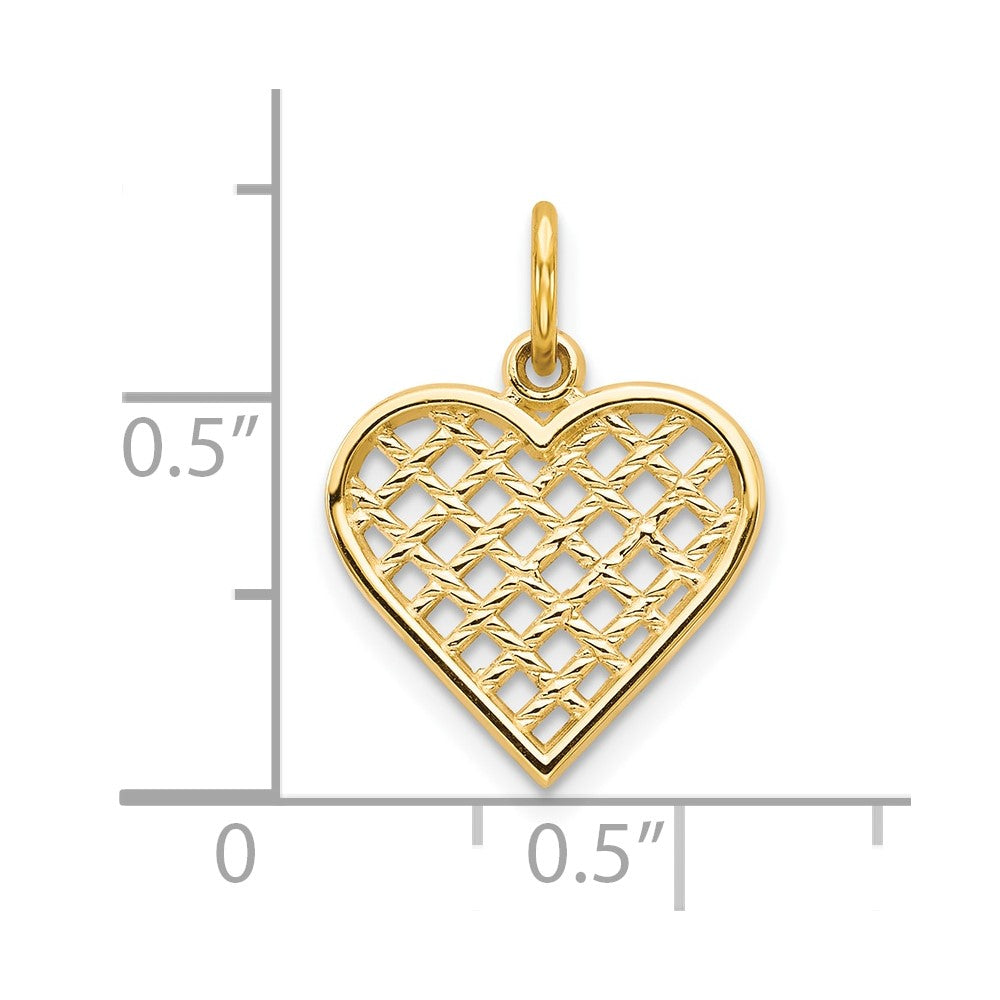 10k Yellow Gold 12 mm Heart Charm (0.57 grams)