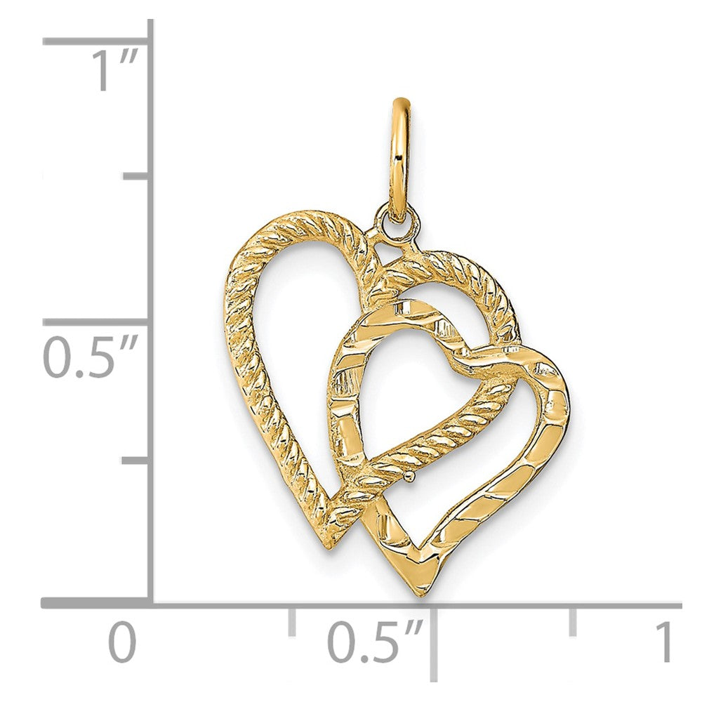 10k Yellow Gold 17 mm Heart Charm (1.43 grams)