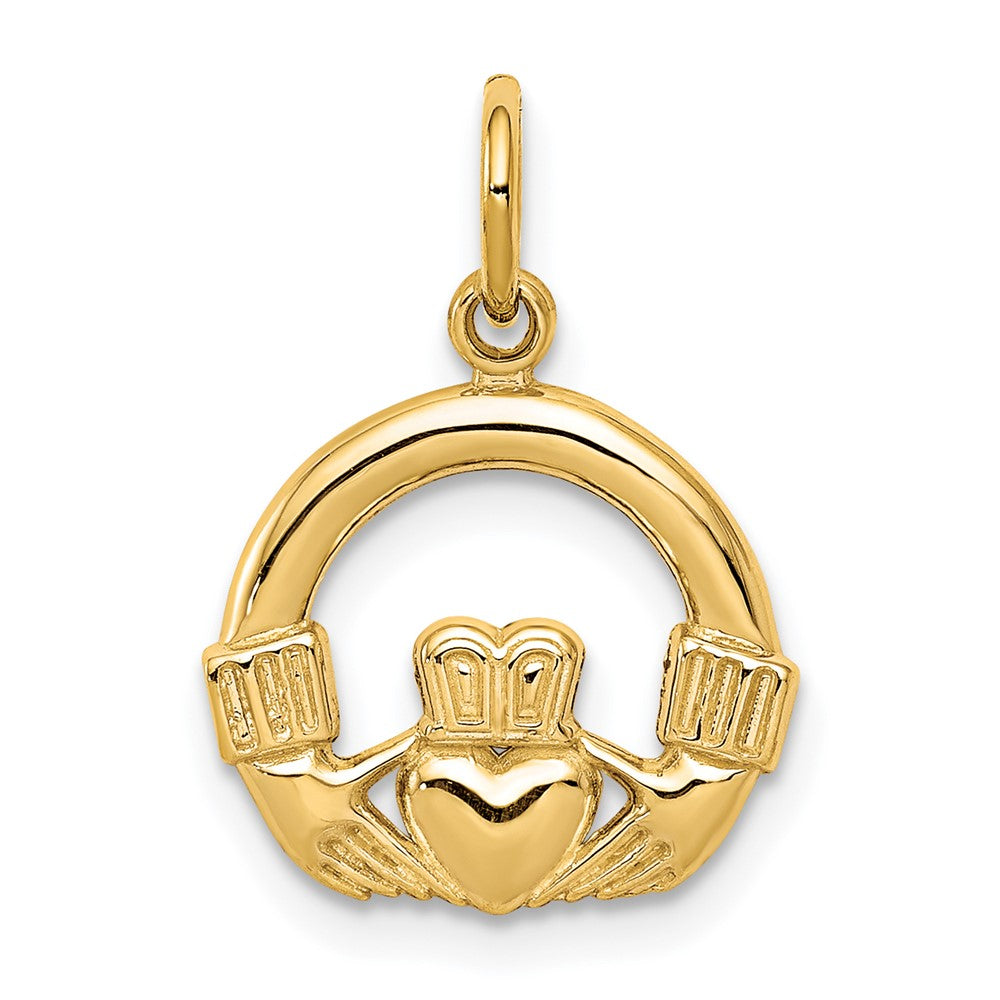 10k Yellow Gold 13 mm Claddagh Charm (0.87 grams)