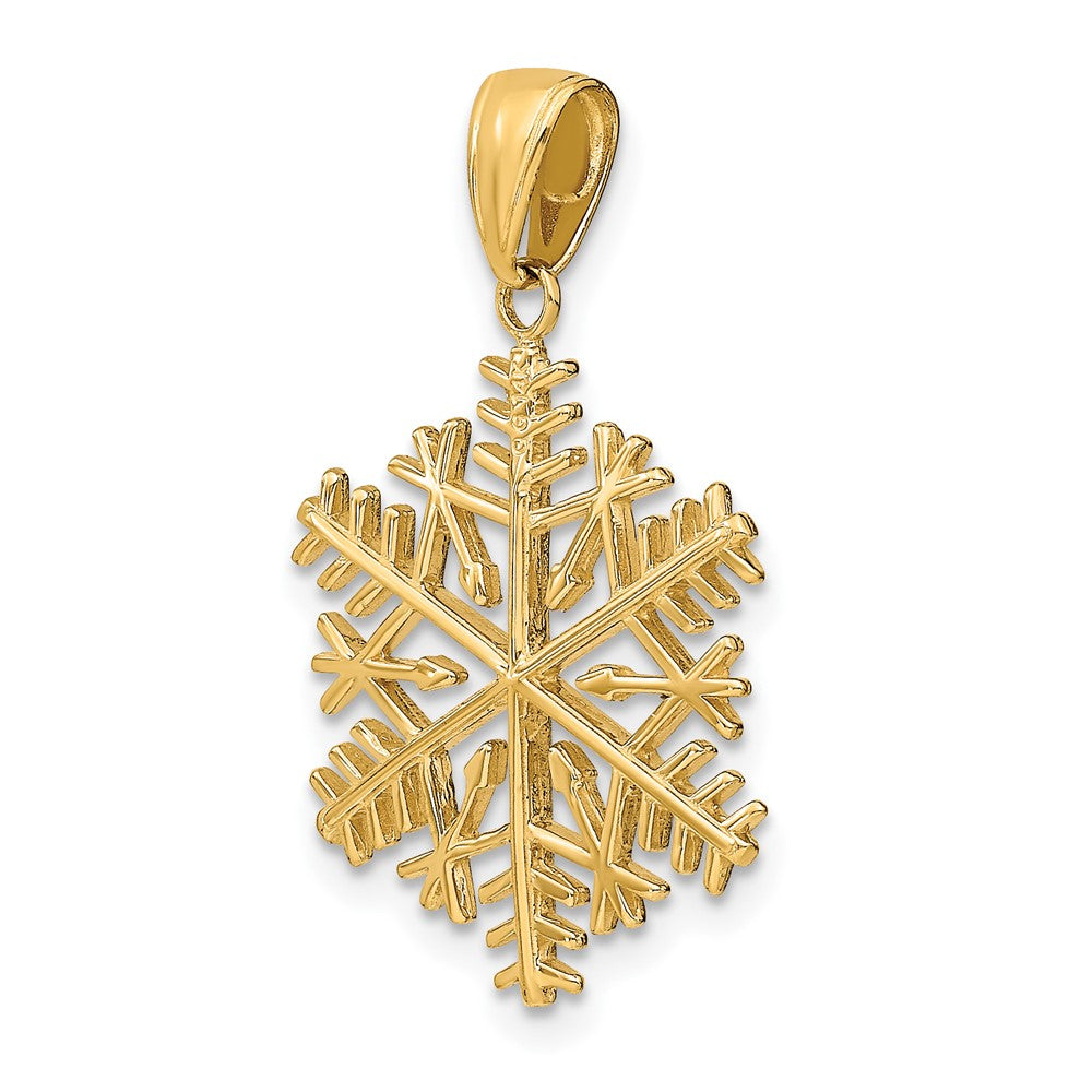 10k Yellow Gold 17 mm Polished Snowflake Pendant (2.05 grams)