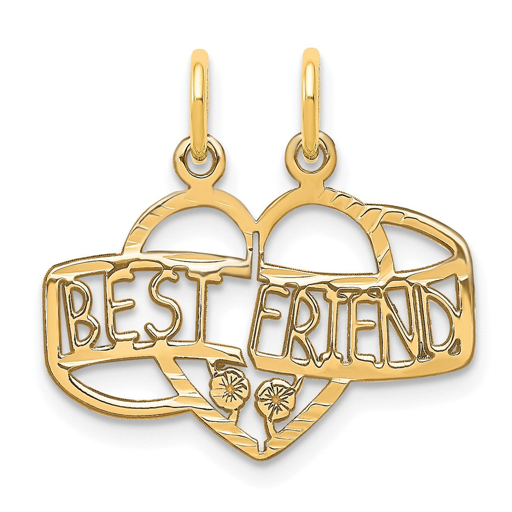 10k Yellow Gold 22 mm BEST FRIEND 2 Piece Break-A-Part Charm (1.13 grams)