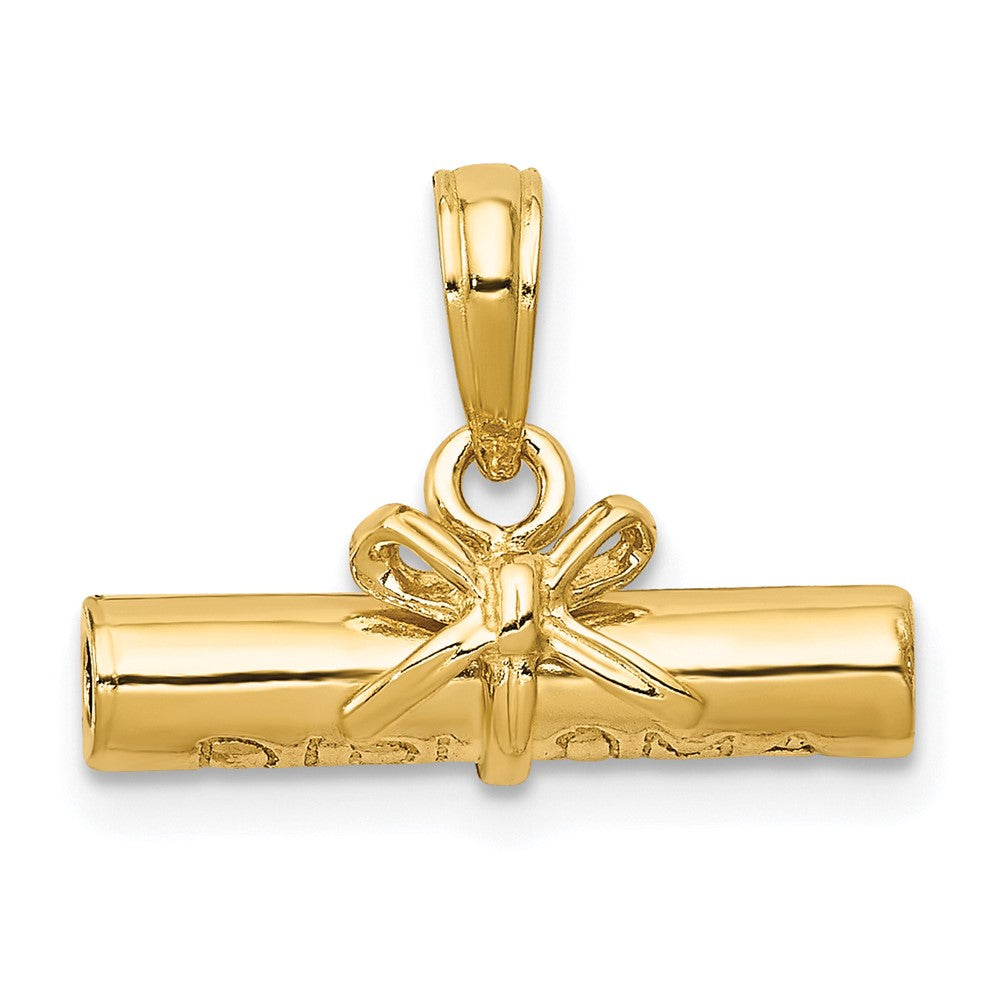 10k Yellow Gold 17 mm 3-D Diploma Pendant (1.61 grams)