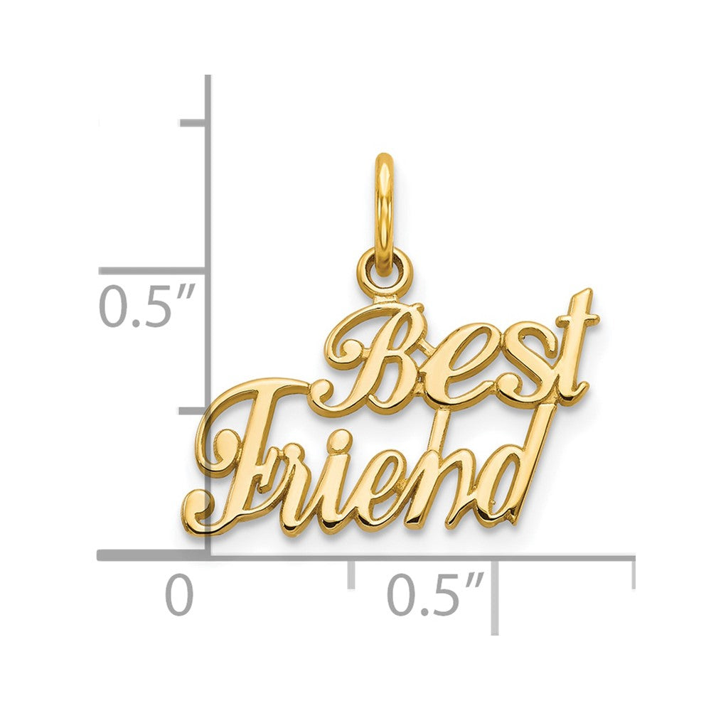 10k Yellow Gold 21 mm BEST FRIEND Charm (0.76 grams)