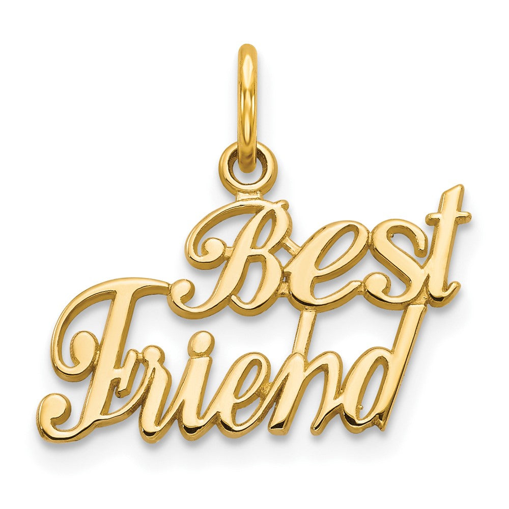 10k Yellow Gold 21 mm BEST FRIEND Charm (0.76 grams)