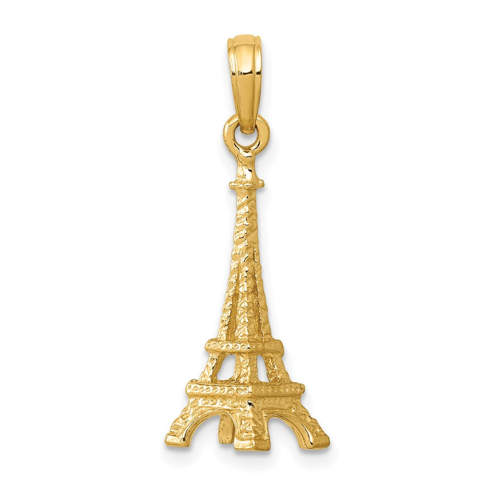 10k Yellow Gold 8 mm Solid Polished 3-D Eiffel Tower Charm (1.28 grams)