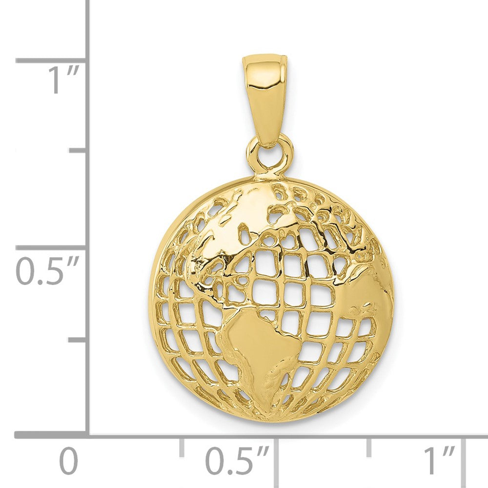 10k Yellow Gold 16 mm Polished Globe Pendant (1.87 grams)