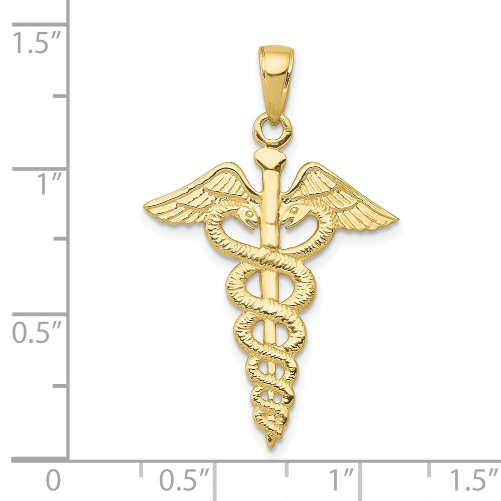 10k Yellow Gold 21 mm Caduceus Pendant (1.14 grams)