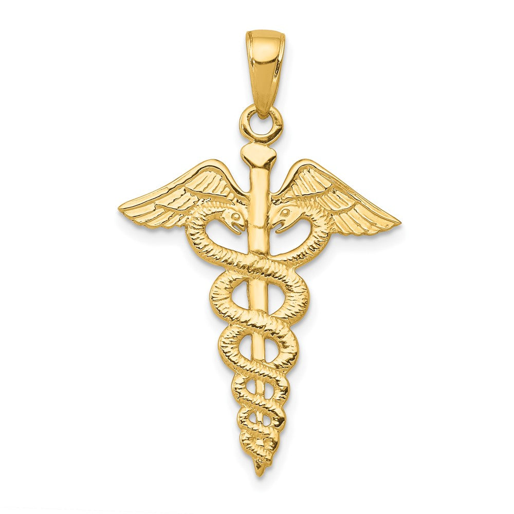 10k Yellow Gold 21 mm Caduceus Pendant (1.14 grams)