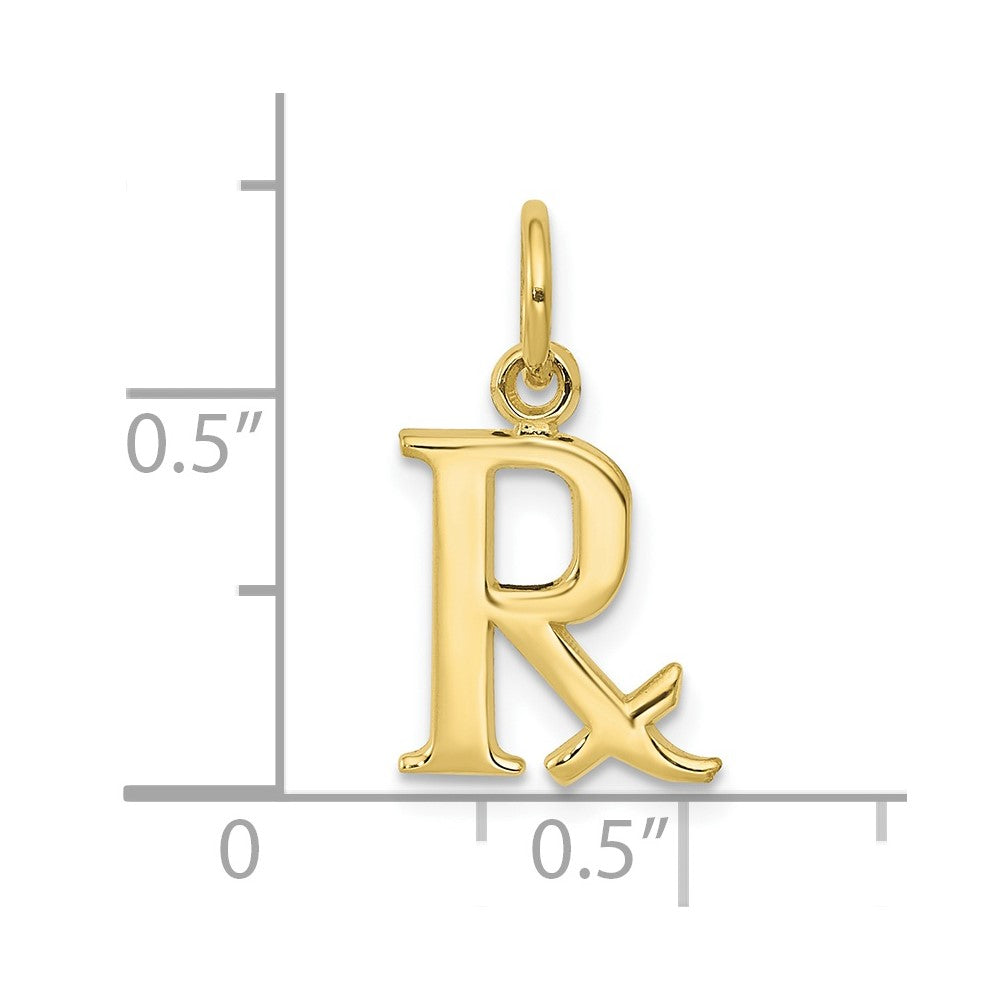 10k Yellow Gold 10 mm Prescription Symbol RX Charm (0.56 grams)