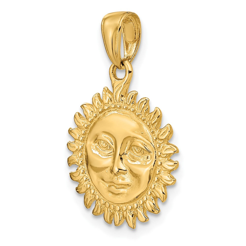 10k Yellow Gold 17 mm Solid Polished 3-Dimensional Sun Pendant (2.73 grams)