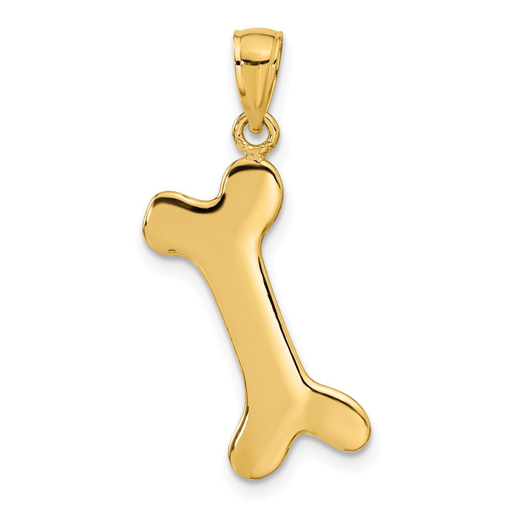 10k Yellow Gold 10 mm 3-D Dog Bone Pendant (1.37 grams)