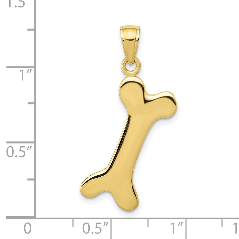 10k Yellow Gold 10 mm 3-D Dog Bone Pendant (1.37 grams)