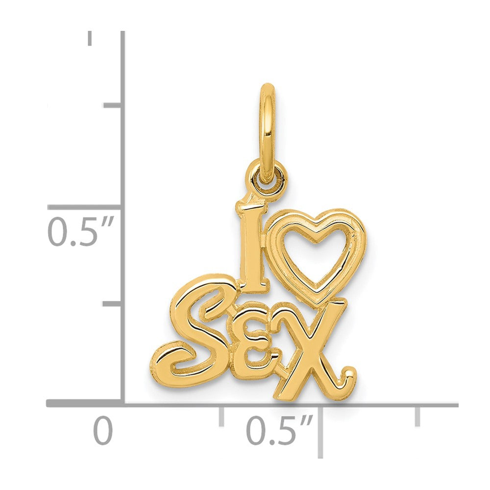 10k Yellow Gold 14 mm Talking - I HEART SEX Charm (0.65 grams)