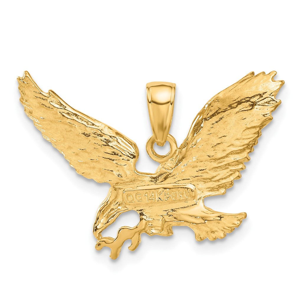 10k Yellow Gold 29 mm Solid Polished Eagle Pendant (2.69 grams)