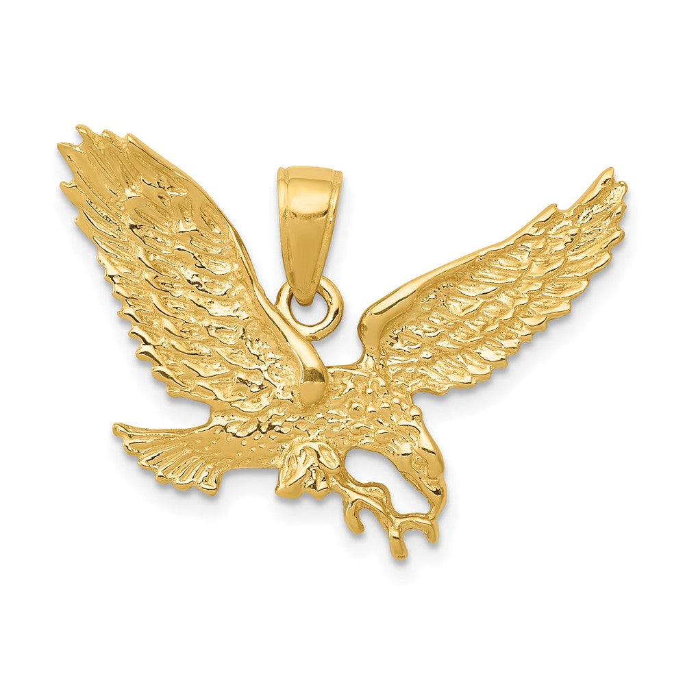 10k Yellow Gold 29 mm Solid Polished Eagle Pendant