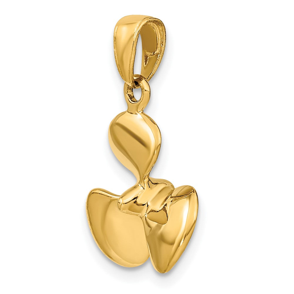 10k Yellow Gold 16 mm Polished 3-D Propeller Pendant (1.78 grams)