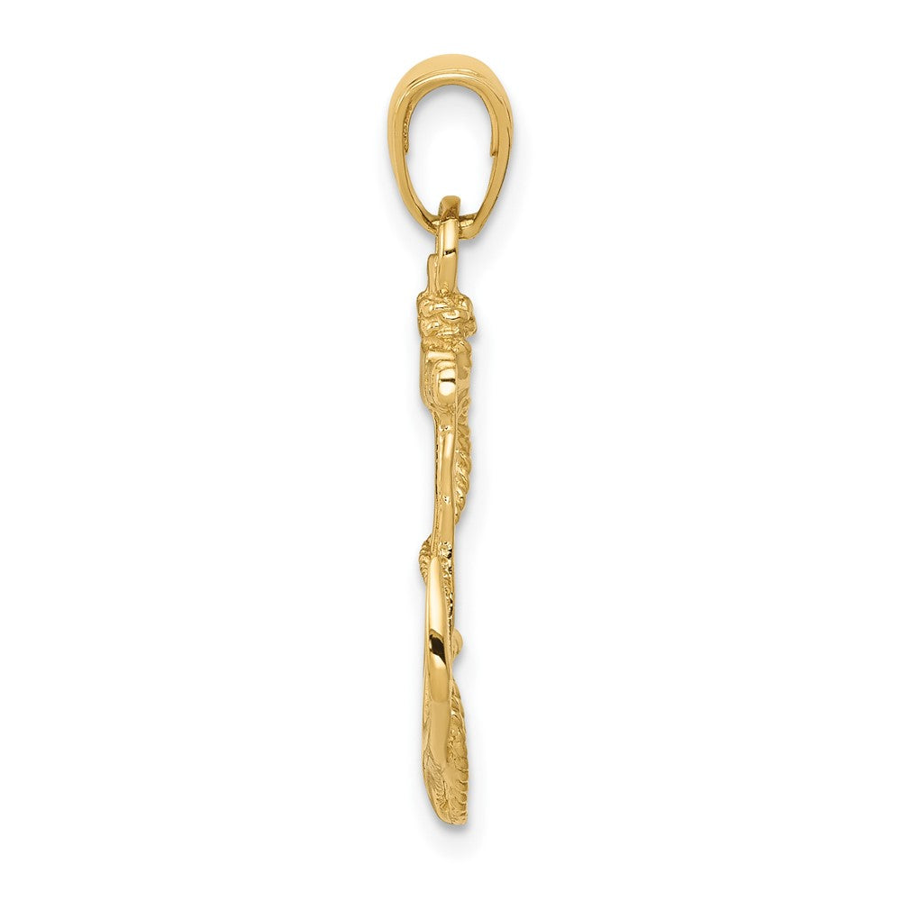 10k Yellow Gold 15 mm Solid Polished Anchor Pendant (1.31 grams)