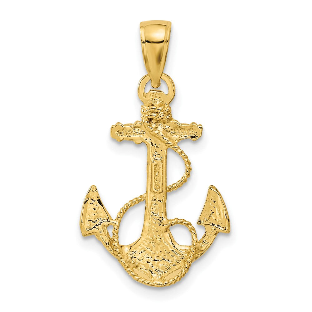 10k Yellow Gold 15 mm Solid Polished Anchor Pendant (1.31 grams)