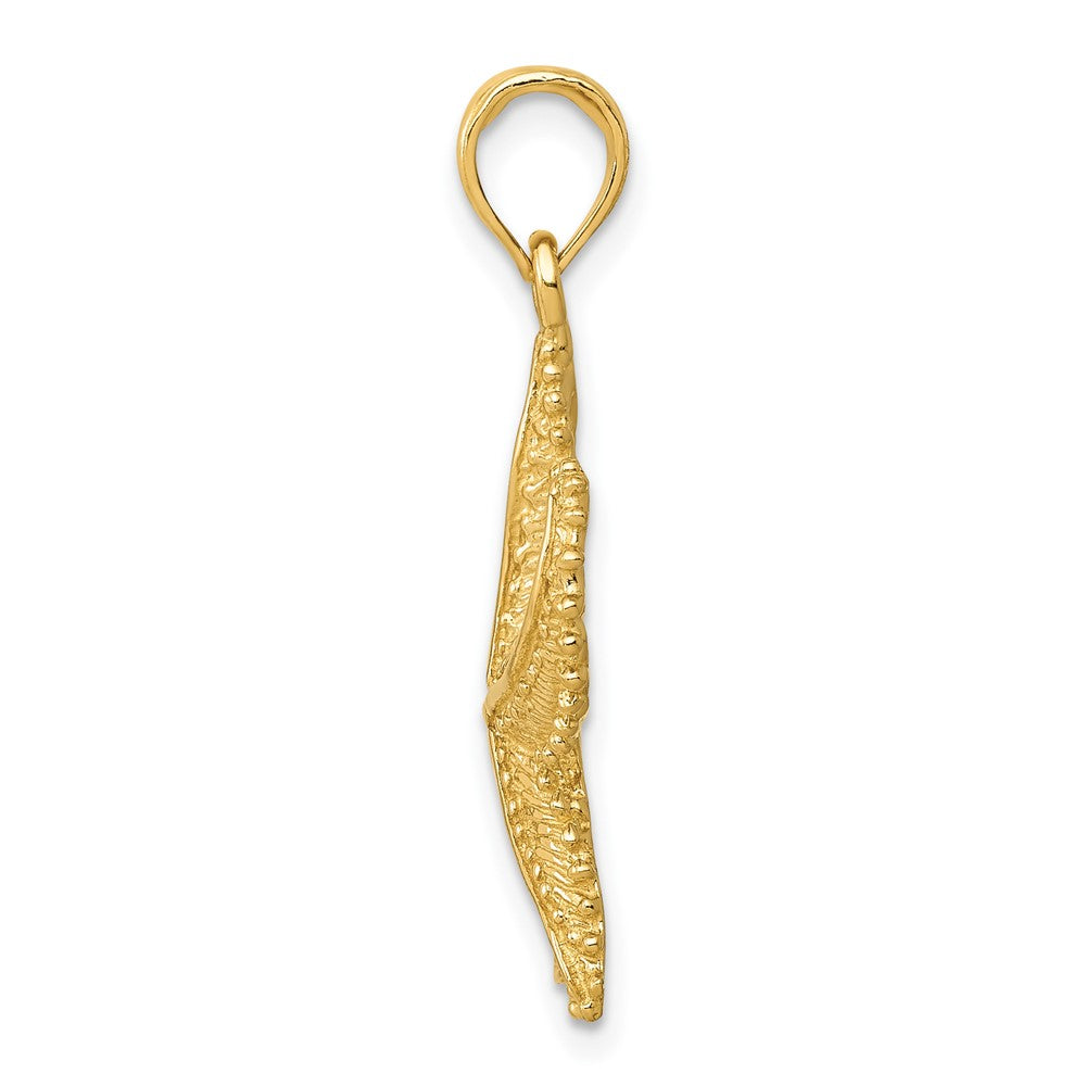 10k Yellow Gold 17 mm Polished Open-Backed Starfish Pendant (1.89 grams)